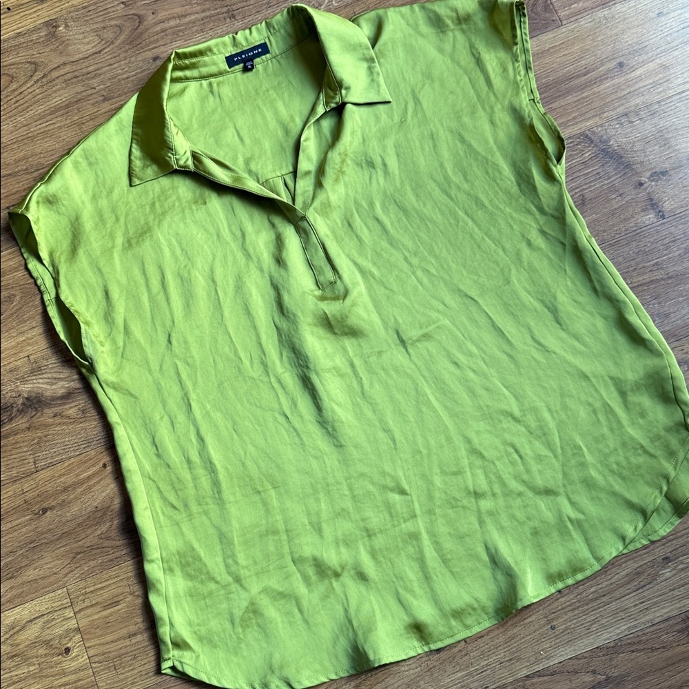 Pleione Chartreuse Blouse